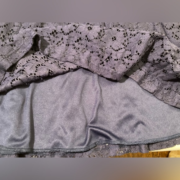 Maitai ModCloth Artisan Iced Tea Dress Navy Blue Floral Lace Flowers Large - Picture 8 of 13